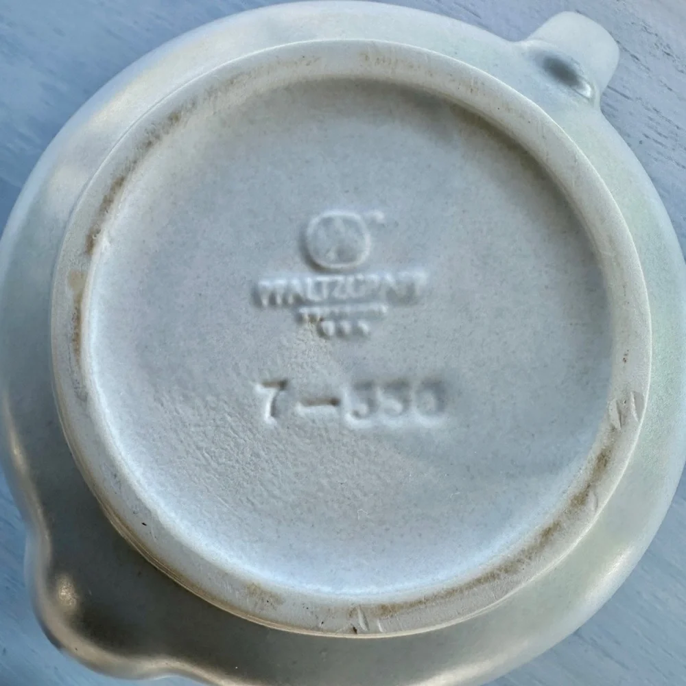 VINTAGE, PFALTZGRAFF, WHITE IRONSTONE TEAPOT WITH BLUE FLORAL PATTERN.